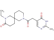 2-ethyl-8-[(2-methyl-6-oxo-1,6-dihydro-5-pyrimidinyl)acetyl]-2,8-diazaspiro[5.5]undecan-3-one