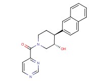 (3S*,4S*)-4-(2-naphthyl)-1-(pyrimidin-4-ylcarbonyl)piperidin-3-ol