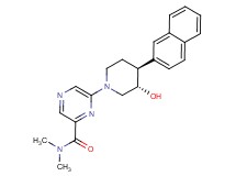 6-[(3S*,4S*)-3-hydroxy-4-(2-naphthyl)piperidin-1-yl]-N,N-dimethylpyrazine-2-carboxamide
