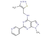 1-methyl-N-[(4-methyl-1,2,3-thiadiazol-5-yl)methyl]-6-(3-pyridinyl)-1H-pyrazolo[3,4-d]pyrimidin-4-amine