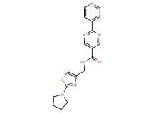 2-pyridin-4-yl-N-[(2-pyrrolidin-1-yl-1,3-thiazol-4-yl)methyl]pyrimidine-5-carboxamide