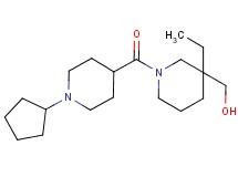 {1-[(1-cyclopentyl-4-piperidinyl)carbonyl]-3-ethyl-3-piperidinyl}methanol