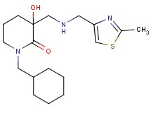 1-(cyclohexylmethyl)-3-hydroxy-3-({[(2-methyl-1,3-thiazol-4-yl)methyl]amino}methyl)-2-piperidinone