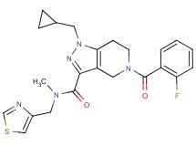 1-(cyclopropylmethyl)-5-(2-fluorobenzoyl)-N-methyl-N-(1,3-thiazol-4-ylmethyl)-4,5,6,7-tetrahydro-1H-pyrazolo[4,3-c]pyridine-3-carboxamide