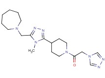 1-({4-methyl-5-[1-(4H-1,2,4-triazol-4-ylacetyl)piperidin-4-yl]-4H-1,2,4-triazol-3-yl}methyl)azepane