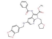 methyl 5-[(1,3-benzodioxol-5-ylmethyl)amino]-3-(benzoylamino)-1-(tetrahydro-2-furanylmethyl)-1H-pyrrolo[2,3-b]pyridine-2-carboxylate