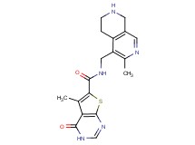 5-methyl-N-[(3-methyl-5,6,7,8-tetrahydro-2,7-naphthyridin-4-yl)methyl]-4-oxo-3,4-dihydrothieno[2,3-d]pyrimidine-6-carboxamide