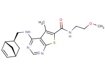 4-{[(1R*,2S*,4R*)-bicyclo[2.2.1]hept-5-en-2-ylmethyl]amino}-N-(2-methoxyethyl)-5-methylthieno[2,3-d]pyrimidine-6-carboxamide