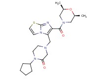 1-cyclopentyl-4-[(6-{[(2R*,6S*)-2,6-dimethyl-4-morpholinyl]carbonyl}imidazo[2,1-b][1,3]thiazol-5-yl)methyl]-2-piperazinone