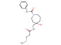 4-hydroxy-4-({[3-(methylthio)propanoyl]amino}methyl)-N-phenyl-1-azepanecarboxamide