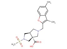 (3aR*,6aR*)-2-[(3,5-dimethyl-1-benzofuran-2-yl)methyl]-5-(methylsulfonyl)hexahydropyrrolo[3,4-c]pyrrole-3a(1H)-carboxylic acid