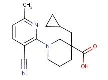 1-(3-cyano-6-methyl-2-pyridinyl)-3-(cyclopropylmethyl)-3-piperidinecarboxylic acid