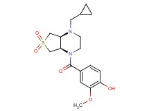 4-{[(4aS*,7aR*)-4-(cyclopropylmethyl)-6,6-dioxidohexahydrothieno[3,4-b]pyrazin-1(2H)-yl]carbonyl}-2-methoxyphenol