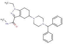 5-[4-(diphenylmethyl)-1-piperazinyl]-1-ethyl-N-methyl-4,5,6,7-tetrahydro-1H-indazole-3-carboxamide