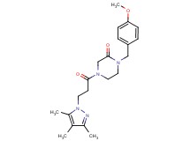 1-(4-methoxybenzyl)-4-[3-(3,4,5-trimethyl-1H-pyrazol-1-yl)propanoyl]-2-piperazinone