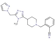 2-({4-[4-methyl-5-(1H-pyrazol-1-ylmethyl)-4H-1,2,4-triazol-3-yl]piperidin-1-yl}methyl)benzonitrile