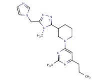 4-{3-[5-(1H-imidazol-1-ylmethyl)-4-methyl-4H-1,2,4-triazol-3-yl]piperidin-1-yl}-2-methyl-6-propylpyrimidine