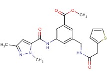 methyl 3-{[(1,3-dimethyl-1H-pyrazol-5-yl)carbonyl]amino}-5-{[(2-thienylacetyl)amino]methyl}benzoate