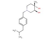 (3S*,4S*)-1-(4-isobutylbenzyl)-4-methylpiperidine-3,4-diol