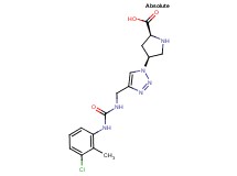 (4S)-4-{4-[({[(3-chloro-2-methylphenyl)amino]carbonyl}amino)methyl]-1H-1,2,3-triazol-1-yl}-L-proline