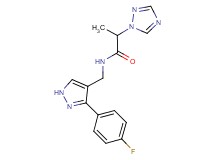 N-{[3-(4-fluorophenyl)-1H-pyrazol-4-yl]methyl}-2-(1H-1,2,4-triazol-1-yl)propanamide