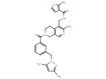 N-[(7-{3-[(3,5-dimethyl-1H-pyrazol-1-yl)methyl]benzoyl}-3-methyl-5,6,7,8-tetrahydro-2,7-naphthyridin-4-yl)methyl]-2-methyl-3-furamide