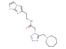 2-[5-(1-azepanylmethyl)-1H-tetrazol-1-yl]-N-(2-imidazo[2,1-b][1,3]thiazol-6-ylethyl)acetamide