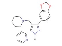 3-(1-{[3-(1,3-benzodioxol-5-yl)-1H-pyrazol-4-yl]methyl}-2-piperidinyl)pyridine
