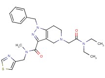1-benzyl-5-[2-(diethylamino)-2-oxoethyl]-N-methyl-N-(1,3-thiazol-4-ylmethyl)-4,5,6,7-tetrahydro-1H-pyrazolo[4,3-c]pyridine-3-carboxamide