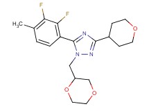 5-(2,3-difluoro-4-methylphenyl)-1-(1,4-dioxan-2-ylmethyl)-3-(tetrahydro-2H-pyran-4-yl)-1H-1,2,4-triazole
