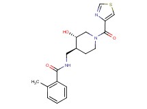N-{[(3S*,4S*)-3-hydroxy-1-(1,3-thiazol-4-ylcarbonyl)piperidin-4-yl]methyl}-2-methylbenzamide