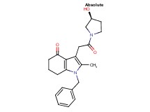 1-benzyl-3-{2-[(3S)-3-hydroxy-1-pyrrolidinyl]-2-oxoethyl}-2-methyl-1,5,6,7-tetrahydro-4H-indol-4-one