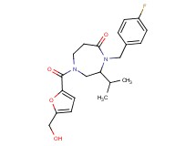 4-(4-fluorobenzyl)-1-[5-(hydroxymethyl)-2-furoyl]-3-isopropyl-1,4-diazepan-5-one
