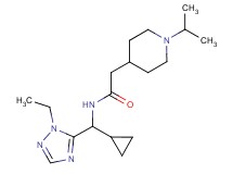 N-[cyclopropyl(1-ethyl-1H-1,2,4-triazol-5-yl)methyl]-2-(1-isopropyl-4-piperidinyl)acetamide