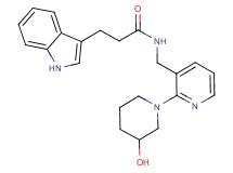 N-{[2-(3-hydroxy-1-piperidinyl)-3-pyridinyl]methyl}-3-(1H-indol-3-yl)propanamide