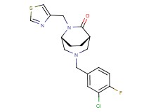 (1S*,5R*)-3-(3-chloro-4-fluorobenzyl)-6-(1,3-thiazol-4-ylmethyl)-3,6-diazabicyclo[3.2.2]nonan-7-one