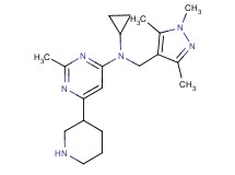 N-cyclopropyl-2-methyl-6-piperidin-3-yl-N-[(1,3,5-trimethyl-1H-pyrazol-4-yl)methyl]pyrimidin-4-amine