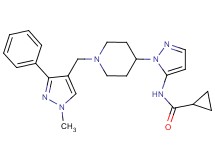 N-(1-{1-[(1-methyl-3-phenyl-1H-pyrazol-4-yl)methyl]-4-piperidinyl}-1H-pyrazol-5-yl)cyclopropanecarboxamide