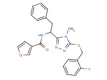 N-(1-{5-[(2-fluorobenzyl)thio]-4-methyl-4H-1,2,4-triazol-3-yl}-2-phenylethyl)-3-furamide