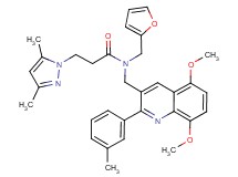 N-{[5,8-dimethoxy-2-(3-methylphenyl)-3-quinolinyl]methyl}-3-(3,5-dimethyl-1H-pyrazol-1-yl)-N-(2-furylmethyl)propanamide