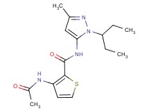 3-(acetylamino)-N-[1-(1-ethylpropyl)-3-methyl-1H-pyrazol-5-yl]thiophene-2-carboxamide