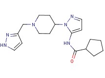 N-{1-[1-(1H-pyrazol-3-ylmethyl)-4-piperidinyl]-1H-pyrazol-5-yl}cyclopentanecarboxamide