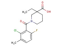 1-(2-chloro-6-fluoro-3-methylbenzoyl)-3-ethylpiperidine-3-carboxylic acid