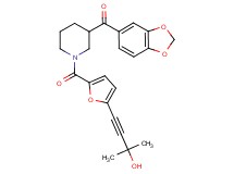 1,3-benzodioxol-5-yl{1-[5-(3-hydroxy-3-methyl-1-butyn-1-yl)-2-furoyl]-3-piperidinyl}methanone