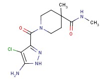 1-[(5-amino-4-chloro-1H-pyrazol-3-yl)carbonyl]-N,4-dimethylpiperidine-4-carboxamide