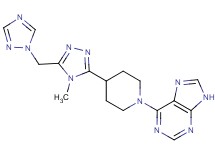 6-{4-[4-methyl-5-(1H-1,2,4-triazol-1-ylmethyl)-4H-1,2,4-triazol-3-yl]piperidin-1-yl}-9H-purine