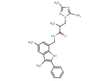 N-[(3,5-dimethyl-2-phenyl-1H-indol-7-yl)methyl]-3-(3,5-dimethyl-1H-1,2,4-triazol-1-yl)-2-methylpropanamide
