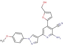 2-amino-4-[5-(hydroxymethyl)-2-furyl]-6-[1-(4-methoxyphenyl)-1H-pyrazol-4-yl]nicotinonitrile