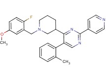 4-[1-(2-fluoro-5-methoxybenzyl)-3-piperidinyl]-5-(2-methylphenyl)-2-(4-pyridinyl)pyrimidine