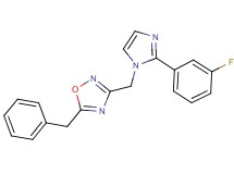 5-benzyl-3-{[2-(3-fluorophenyl)-1H-imidazol-1-yl]methyl}-1,2,4-oxadiazole